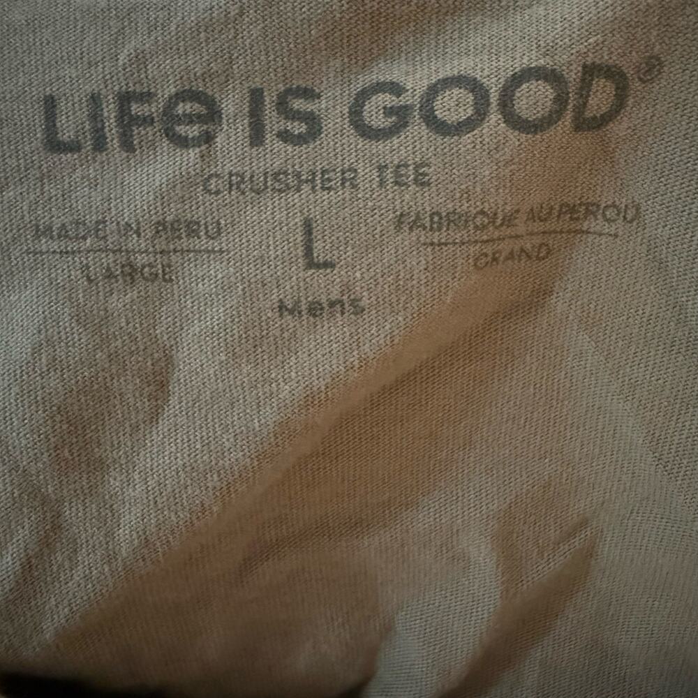 Life Is Good "Every Snack You Make" Dog Graphic Tee, Olive Green, Size Large View 6